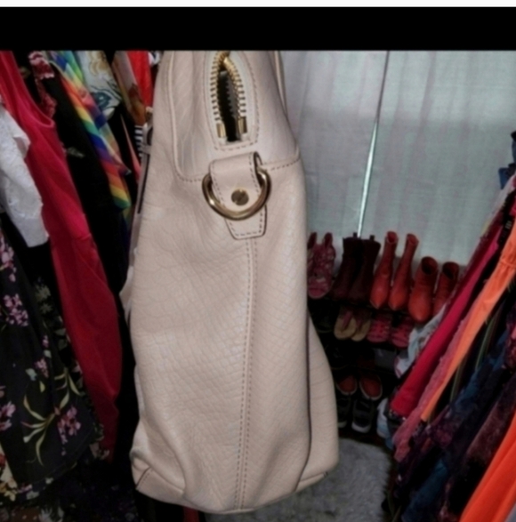 🍂🍁Michael Kors Beige Python Embossed Leather Bedford Satchel - Picture 2 of 7